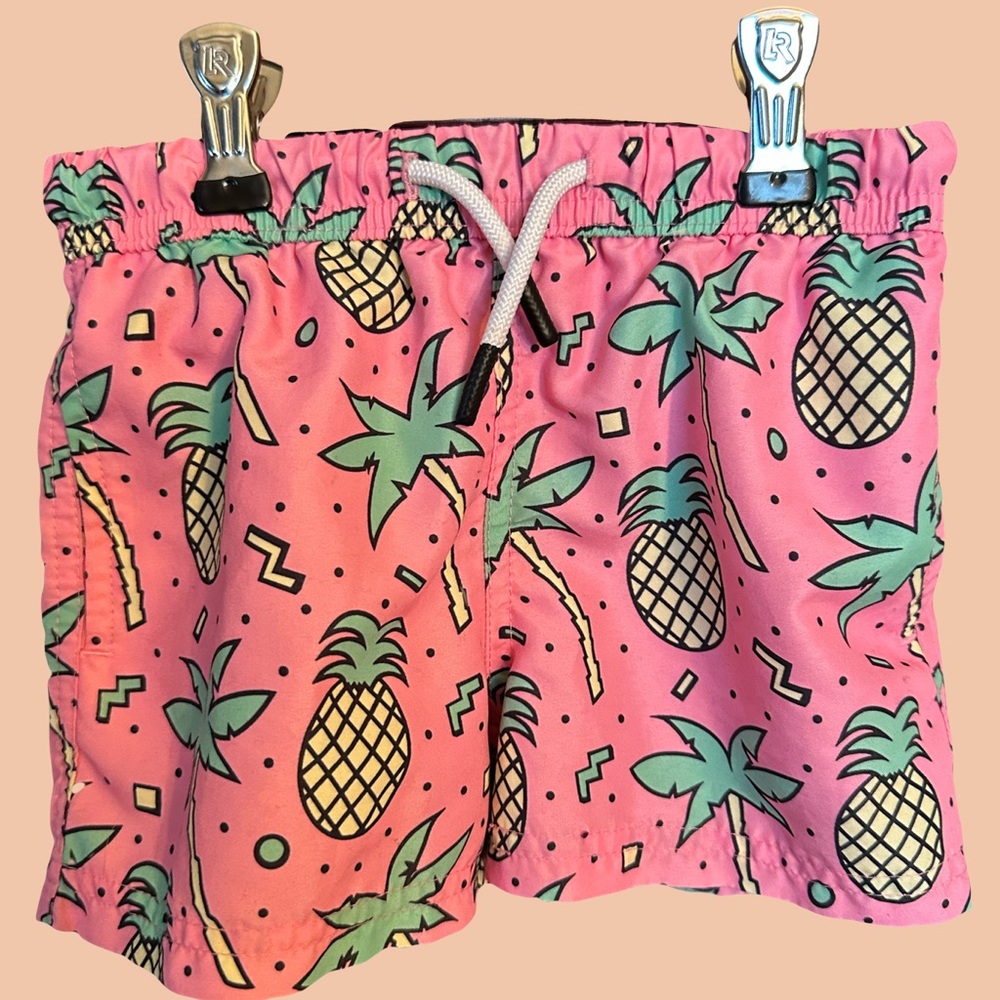 Maamgic Toddler Boys Swim Shorts / Trunks Size 3T Palm Pineapple Pink